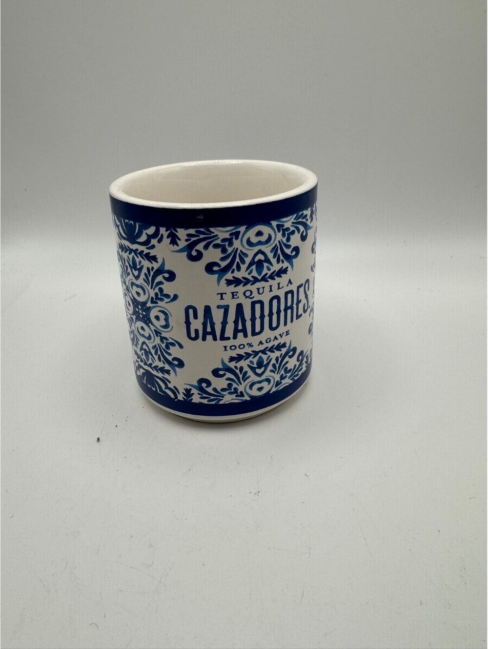 Tequila Cazadores Mug Mexico Blue & White